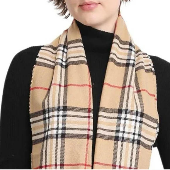 Janice Apparel Cashmere Feel Luxury Plaid Scarf - Picture 2 of 6